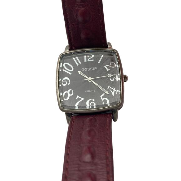 Gossip Women's Quartz Watch 30mm Adjustable Pebbled Red Band - New Battery - Picture 2 of 7